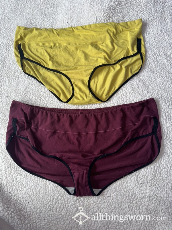 YELLOW , Full Coverage, High Waisted, Soft, Black Lining Panties