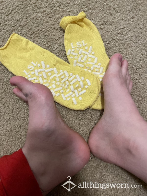 Yellow Hospital Grippy Socks