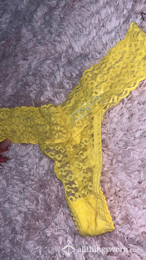 Yellow Lace Thong