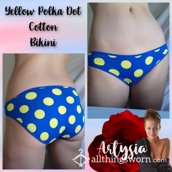 Yellow Polka Dot Cotton Bikini