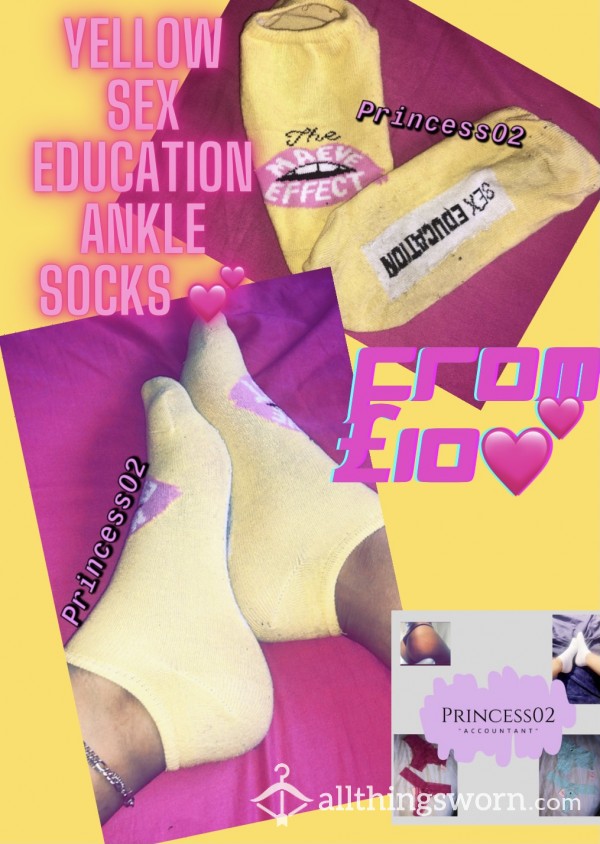 *OLD PHOTO* Yellow Sex Education Ankle Socks 💛