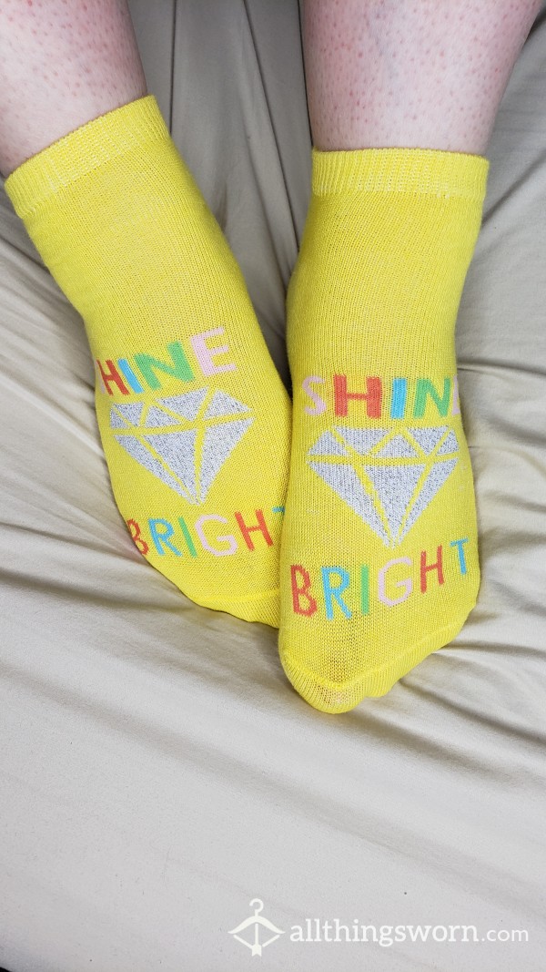 Yellow, Shine Bright, Low Cut Socks