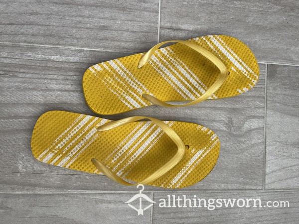 Yellow Shower Flip Flops