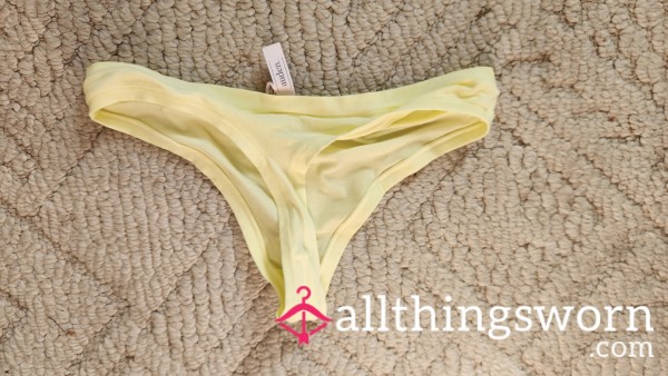 Yellow Stretchy Cotton Thong