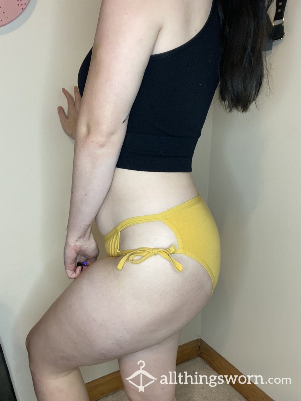 💛S Yellow Tie-Up Bikini Panty
