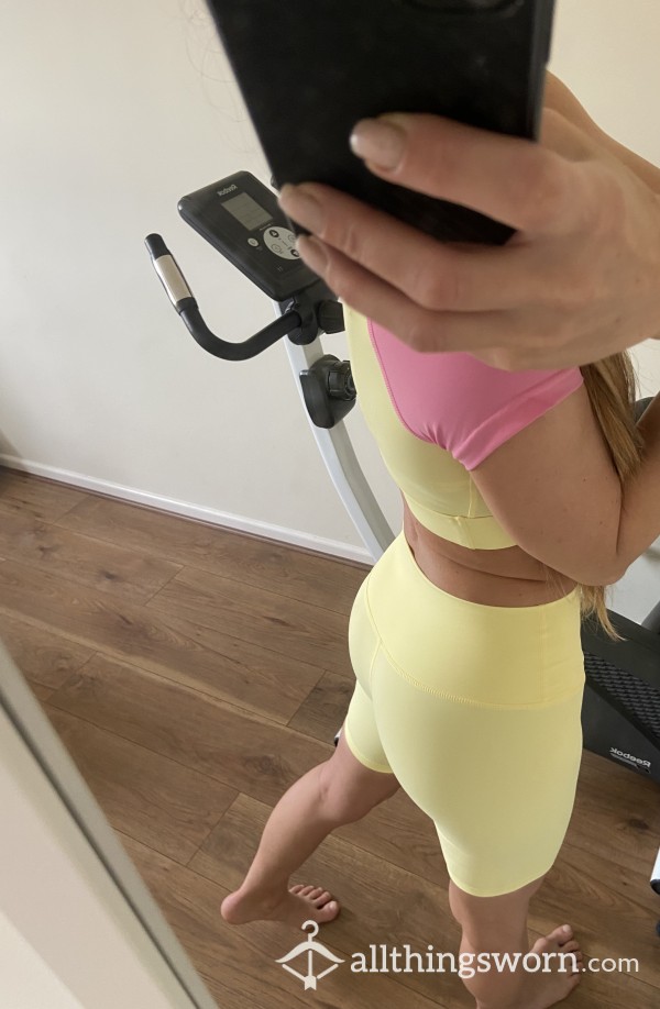 Yellow Tight Gym Set ! Make It Yours 💦🔥